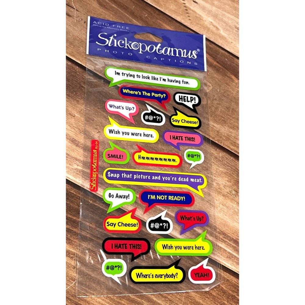 SP-BU-04 Stickopotamus BUBBLE PHOTO CAPTIONS FOR JOURNALING & SCRAPBOOKING